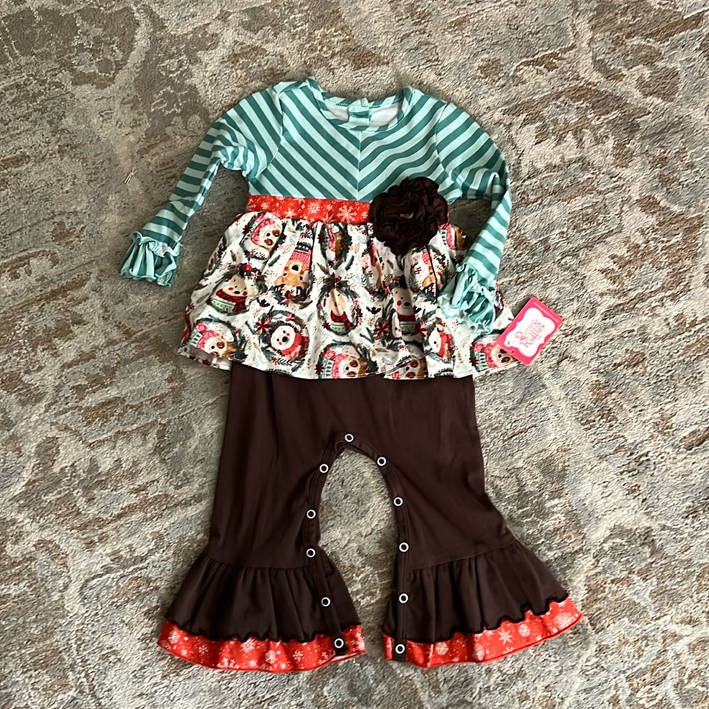 Ricrac & Ruffles NWT 1 pc Holiday season 24 months.  Darling!